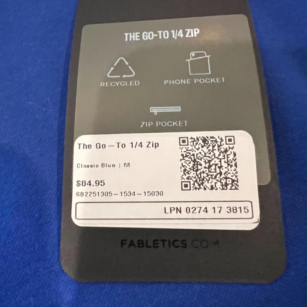 Fabletics Quarter Zip Jacket Size Medium NWT - image 2